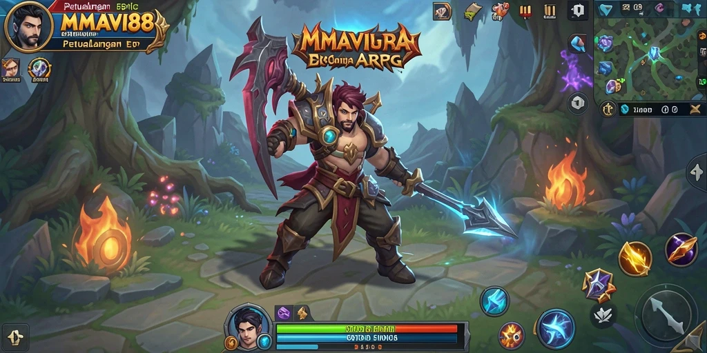 Menampilkan aksi seru dalam game ARPG AMAVI88.
