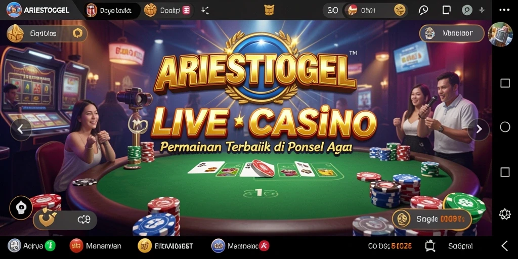 Gameplay Live Casino ARIESTOGEL menampilkan dealer profesional dan suasana kasino yang mendebarkan.