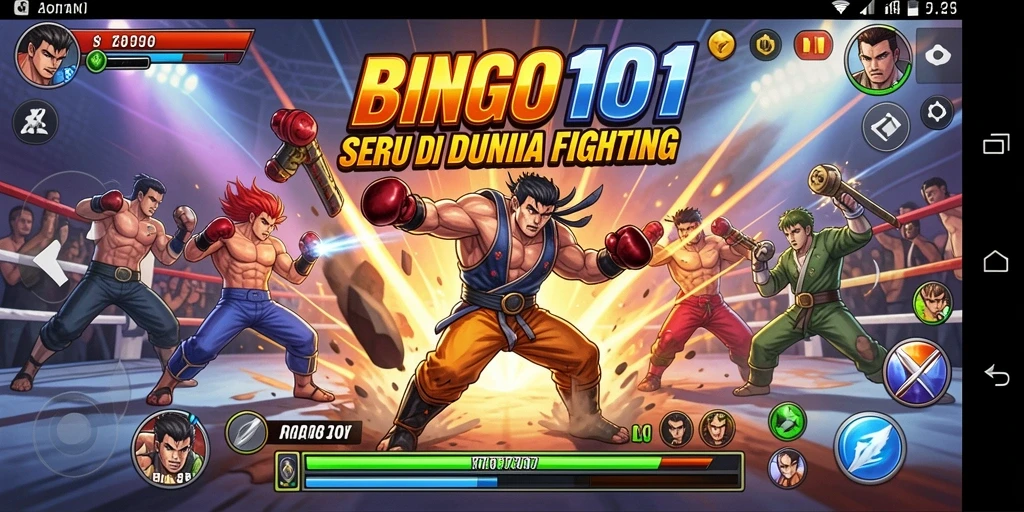 Screenshot gameplay BINGO101 menampilkan aksi pertarungan yang mendebarkan.