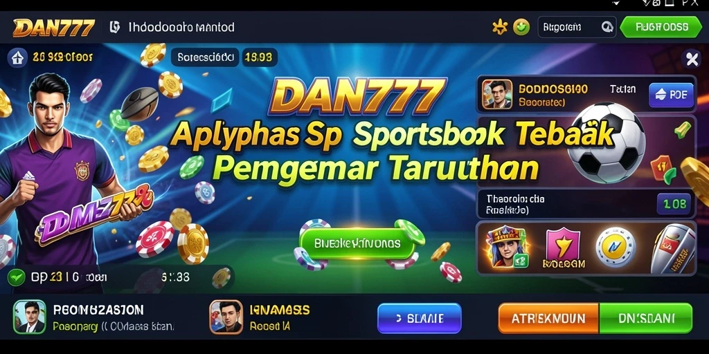 Tampilan utama aplikasi DAN777 dengan fitur taruhan olahraga.