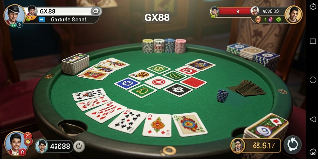 Tampilan gameplay Gaple yang menarik dan interaktif di GX88.