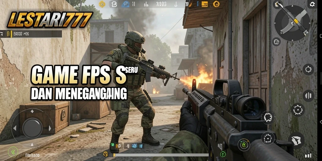 Screenshot gameplay LESTARI777 menunjukkan aksi tembak-menembak yang intens.