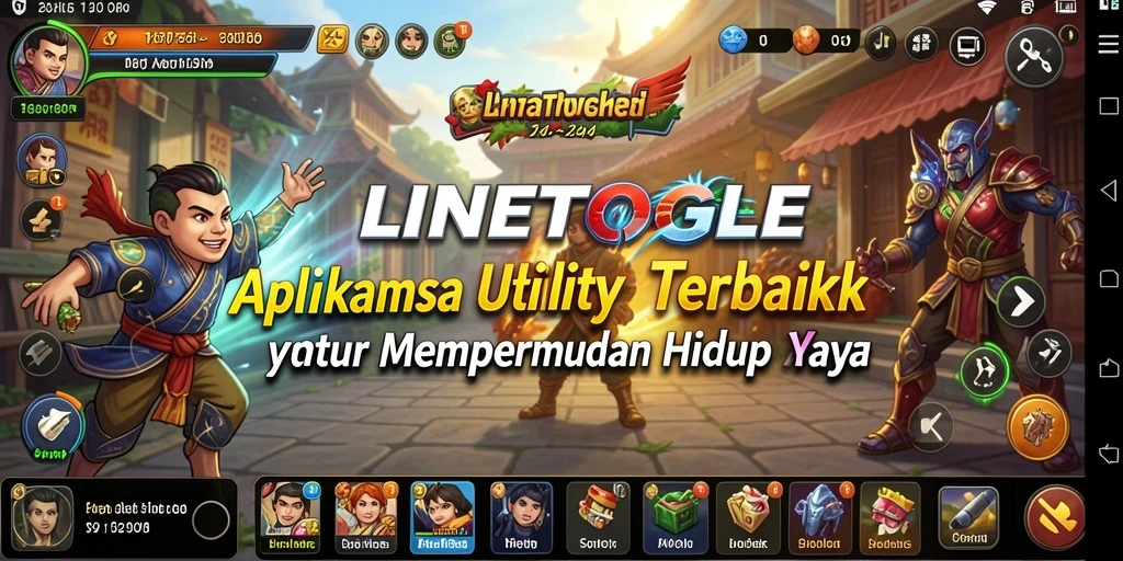 Tampilan utama LINETOGEL dengan berbagai fitur utility yang menarik.