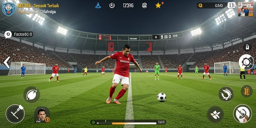 Tampilan seru dari gameplay sepak bola MZ356 yang menghibur.