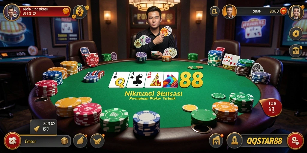 Tampilan gameplay menarik dari QQSTAR88 dengan suasana Kasino.