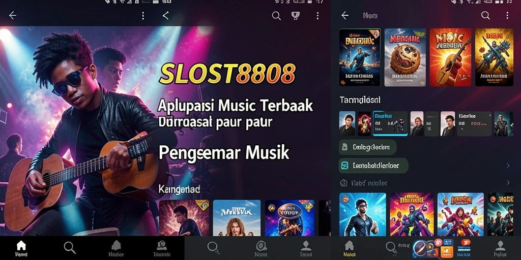 Tampilan gameplay SLOST8808 dengan fitur musik yang menarik.
