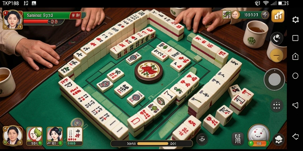 Gameplay seru TKP188 dengan desain ubin Mahjong yang menarik.