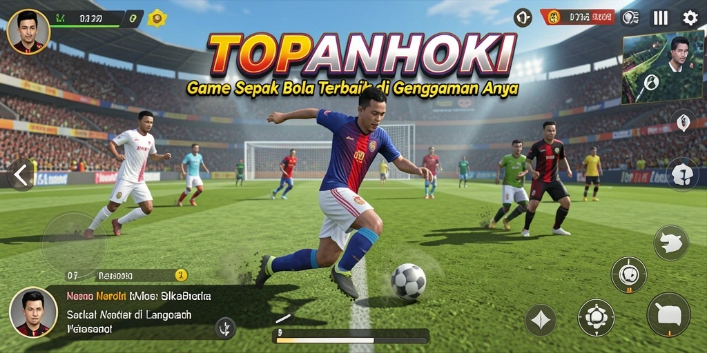 Tampilan seru gameplay sepak bola dari TOPANHOKI.