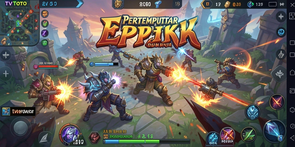 Screenshot gameplay TVTOTO dengan aksi seru di arena MOBA.