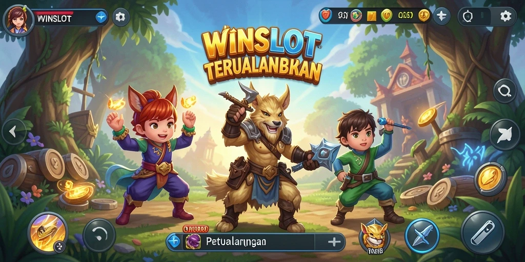 Screenshot gameplay WINSLOT menampilkan petualangan seru di dunia terbuka.