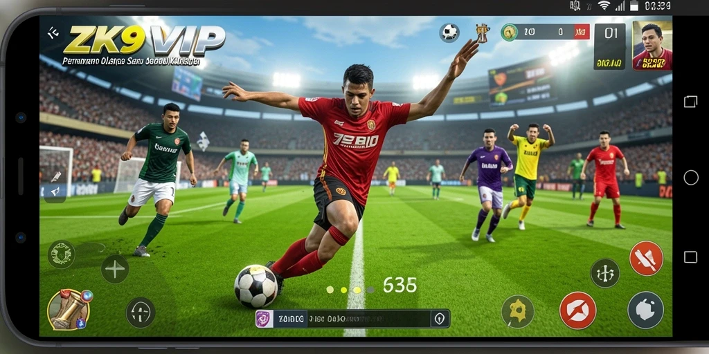 Tangkapan layar dari gameplay menarik ZK9VIP yang penuh dengan aksi olahraga.