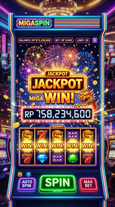 Screenshot aplikasi migaspin dengan berbagai kategori yang mudah dijelajahi.